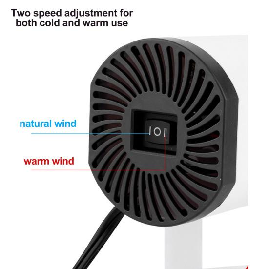 Riscaldatore per Auto 12V Riscaldamento Rapido Ventola di Raffreddamento Base Rotante a 360° Universale per SUV Camion Auto Portatile Riscaldatore Spazio Raffreddatore Sbrinatore Lunotto Sbrinatore