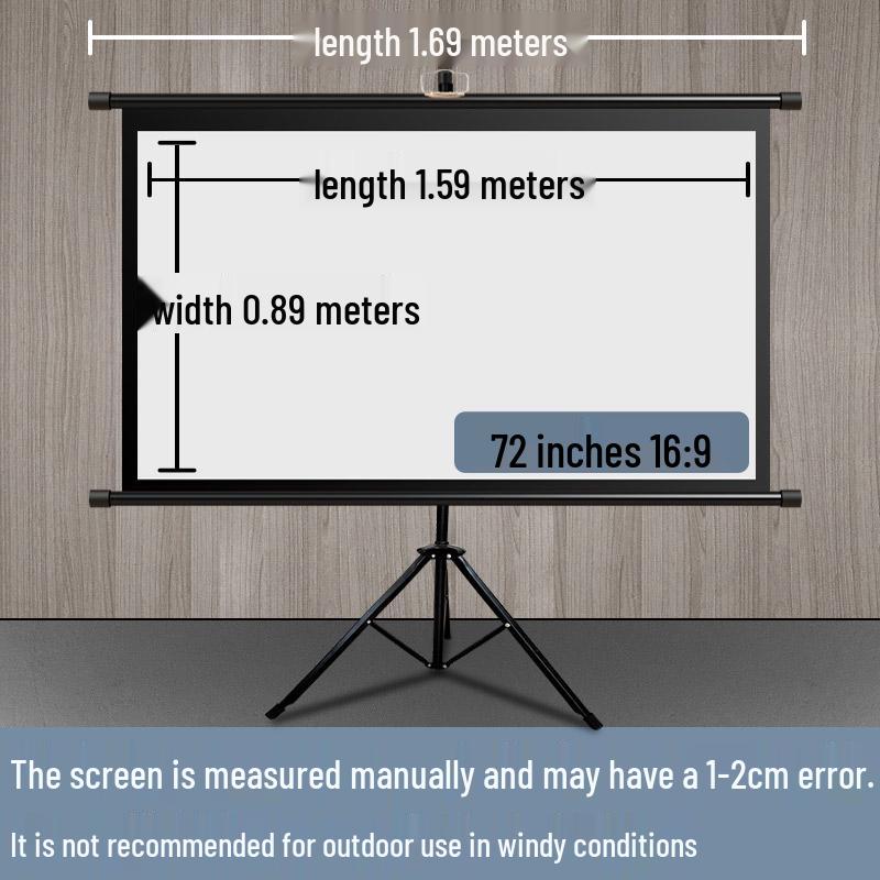 100-palcové podlahové plátno pre projektor so stojanom - Držiak bez vŕtania pre domáce použitie