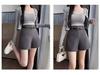 Black High-Waist A-Line Bootcut Suit Shorts for Women - Autumn/Winter Korean Style Casual Pants