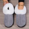 Winter Indoor Furry Slippers Women's & Men's Home Cotton Slippers Fleece Lined Warm Thick Soled House Slippers