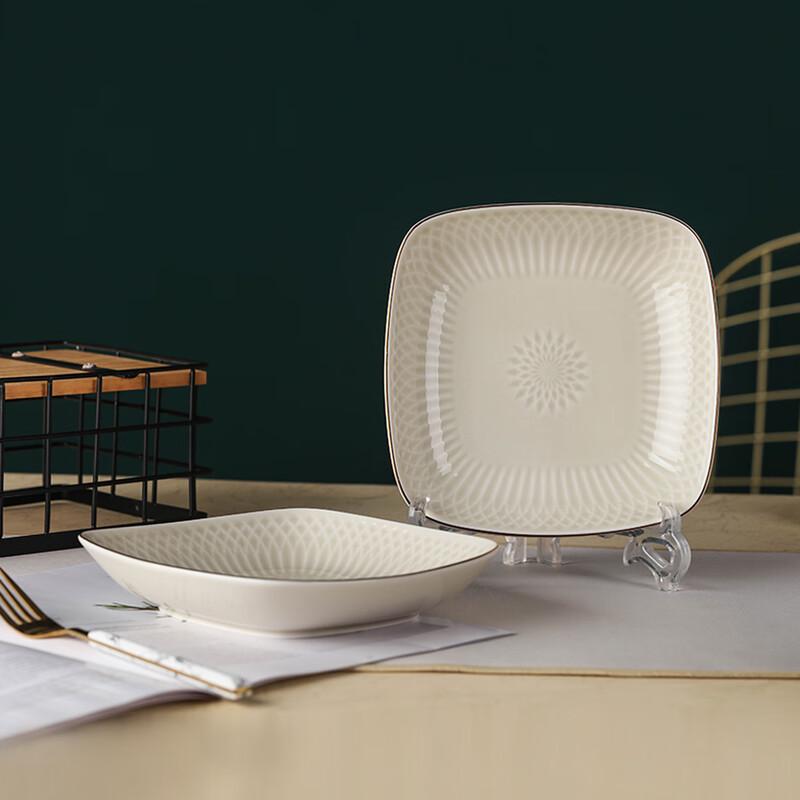 Nordic Ceramic 7-inch Square Dinner Plates (Set of 2)