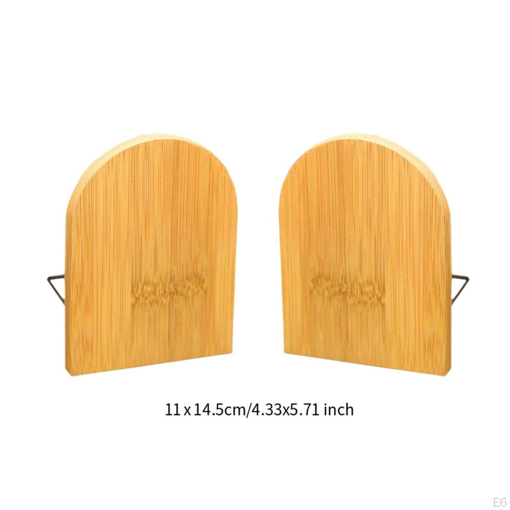 Bookends Book Ends for Shelves Bamboo Stoppers Holder Office Library Study Playroom
