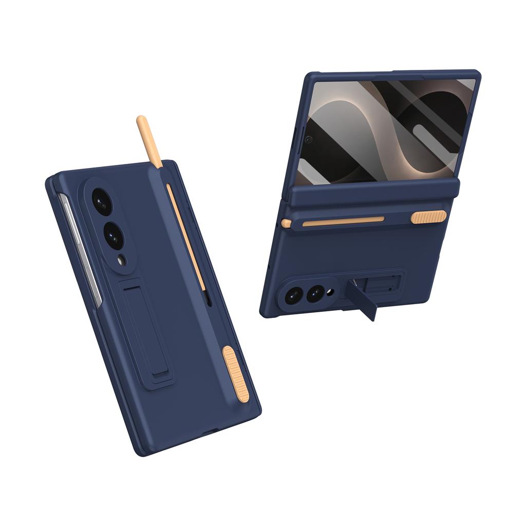 For Samsung Galaxy Z Fold 8 Wide Case Retractable S Pen Slot Built-in Kickstand Hinge Protection Tempered Glass Screen Protector