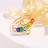 Süßer böhmischer Regenbogenperlen-Ring zur Angstlinderung, drehbarer Anti-Stress-Fidget-Spinner-Ring für Damen Herren, Modeschmuck, Mädchengeschenk