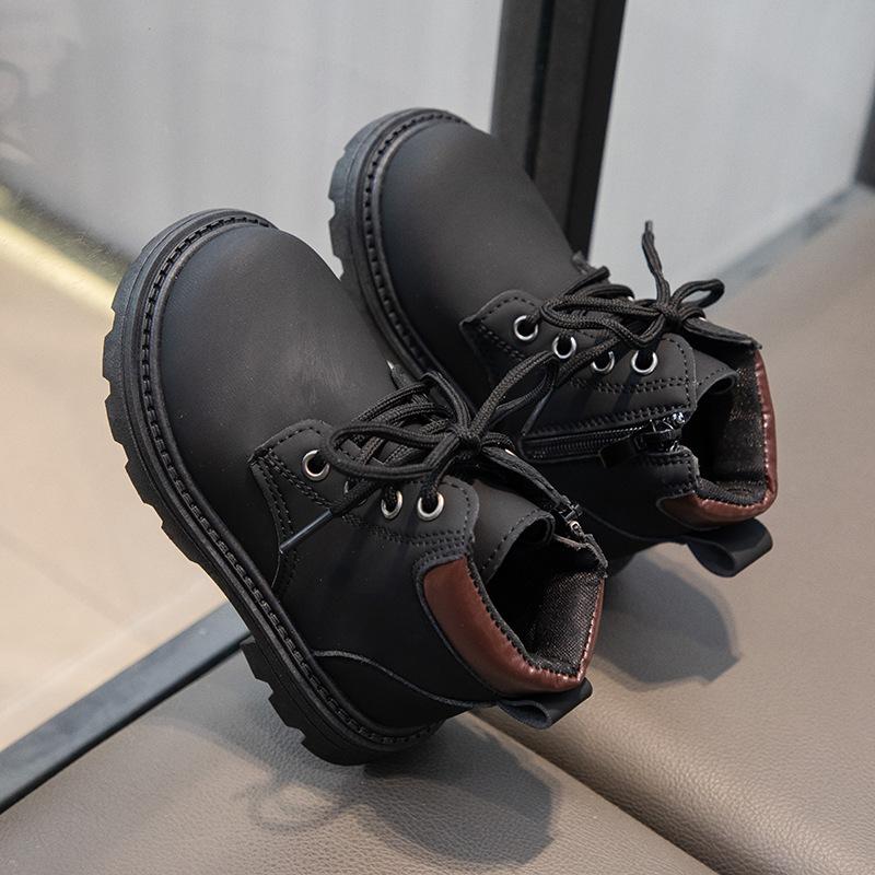 Girls Shoes  Autumn  British Style Kids Leather Boot Comfort Anti Slip Boys' Ankle Boots Simple Girl Casual Boots
