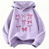 Pink Color Bow Design Hoodie Children's Sweatshirt for Boys Girls Autumn Casual