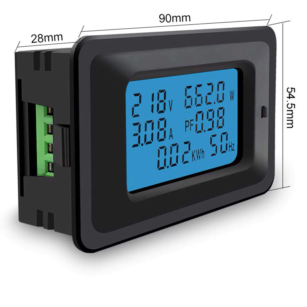 Zmart AC 5KW Digital Voltmeter Power Power Watt Frequency 85-250V Indicator, Energy, Ammeter, Factor, Ampere, Volt, Meter, Tester,