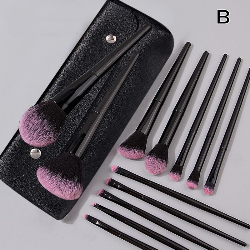 12Pcs Professional Makeup Brush Set Soft Synthetic Hair Brushes With Powder Puff For Foundation Powder Eyeshadow Travel Tools