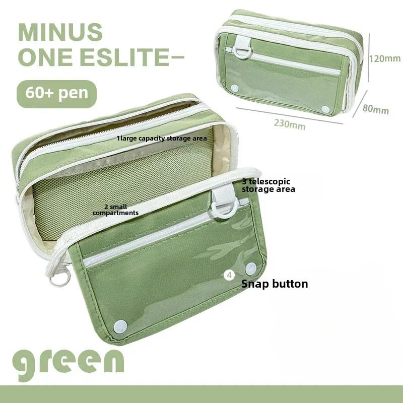 Korean INS Transparent Multi-functional Folding Pen Bag Simple Multilayer Student Stationery Pencil Case Back To School Supplies