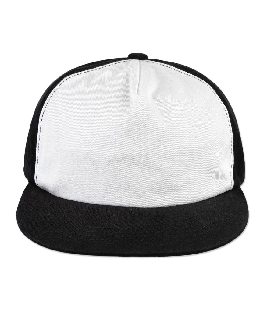 Chaebteo Standard 5-Panel Two-Tone Washing Ball Cap-Black