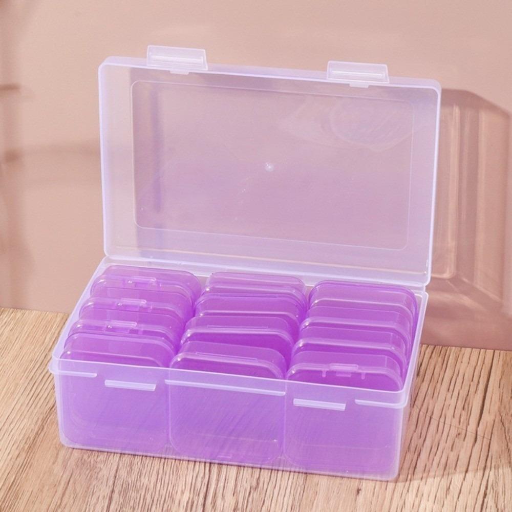 

Многофункциональный контейнер для хранения бисера и ювелирных изделий, цветной контейнер в виде боба пудинга, хранение для рукоделия фиолетовый