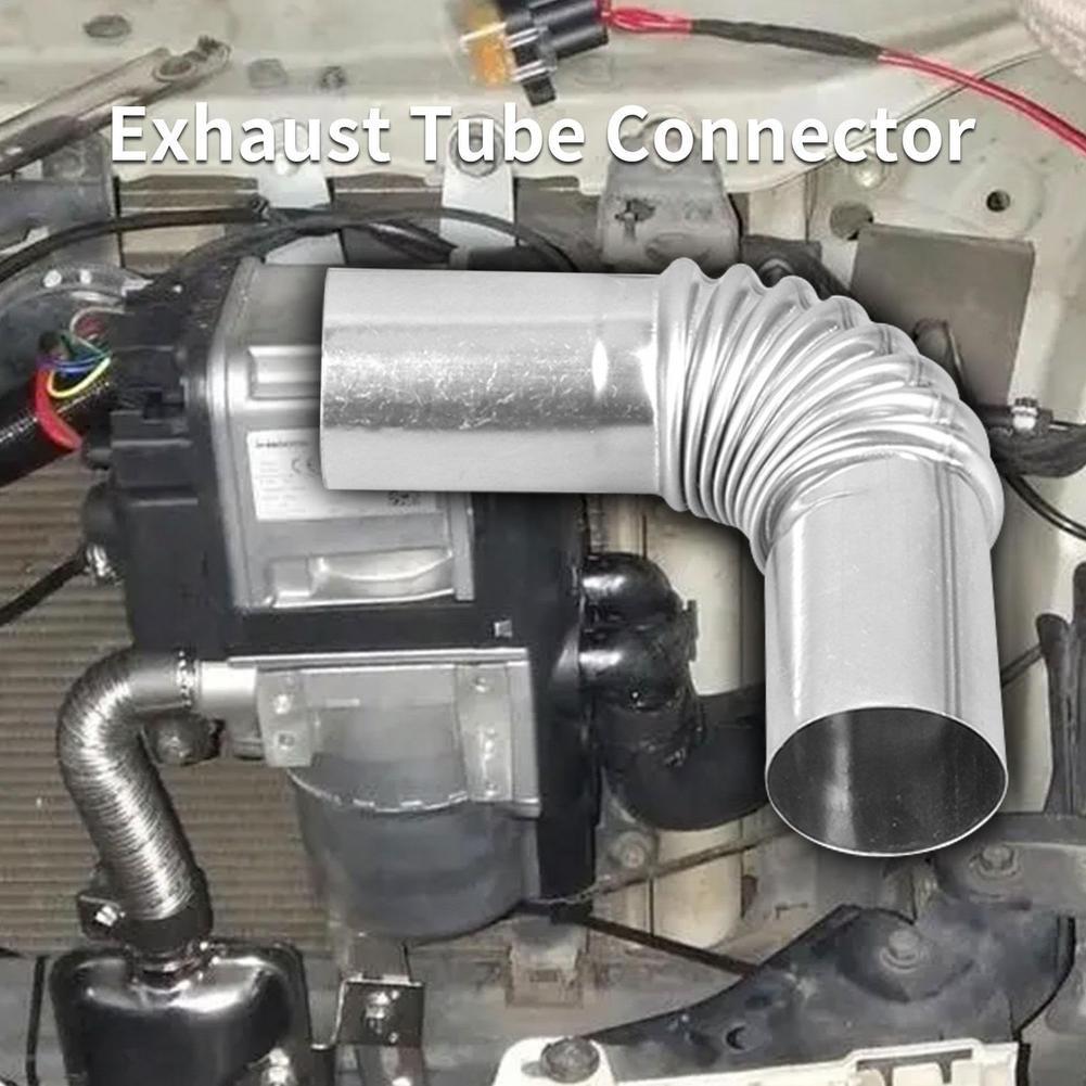 Parking Heater Accessories Stainless Steel Corrugated Smoke Exhaust Pipe, Exhaust Pipe Elbow Connecting Pipe, Durable Anti-Rust