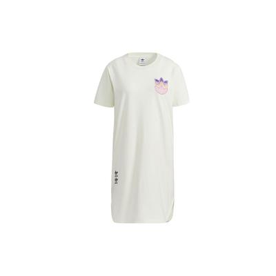 Originals Trefoil Dress Graphics Color Block Embroidered Logo Comfortable Casual Sports Short Sleeve Dress Women Dresses White HF0114