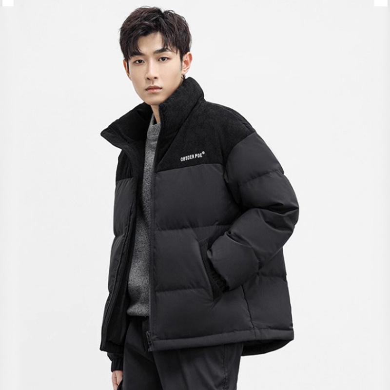 Nouvelle doudoune à col montant en duvet de canard blanc pour hommes et femmes pour rester au chaud, doudoune contrastée polyvalente tendance couple hivernal