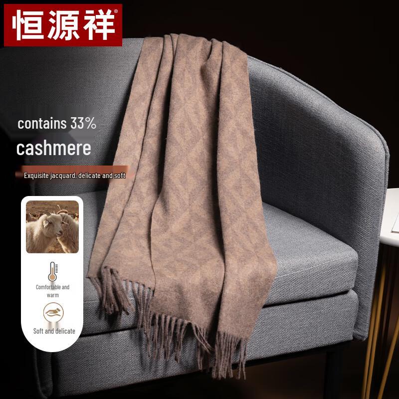 Hengyuanxiang Men's Thick Cashmere Wool Long Scarf