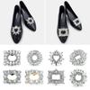 Wedding Bride Shoe Decorations Clip Glass Crystal High Heel Flower Charm Buckle Removable Rhinestone Buckle Decorative Women
