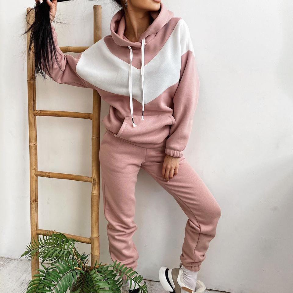 ქალის ქუდის კომპლექტი სარბენი კომპლექტი სირბილის კოსტიუმები სპორტულ შარვალი 2 ცალი სპორტული ტანსაცმელი Womwen's Sports Suits