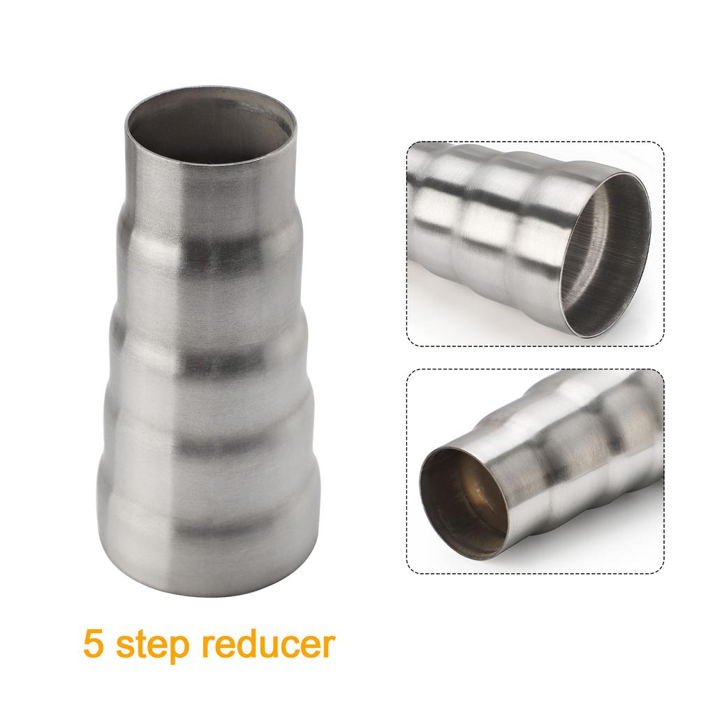 Nerezový redukční rukáv výfukové trubky OD 51mm-76mm 57mm-76mm 5stupňový redukční adaptér Spojka sacího potrubí