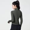 Sports Yoga Long-Sleeved Zipper Top Women'S Slim Fit Elastic Quick-Drying Fitness