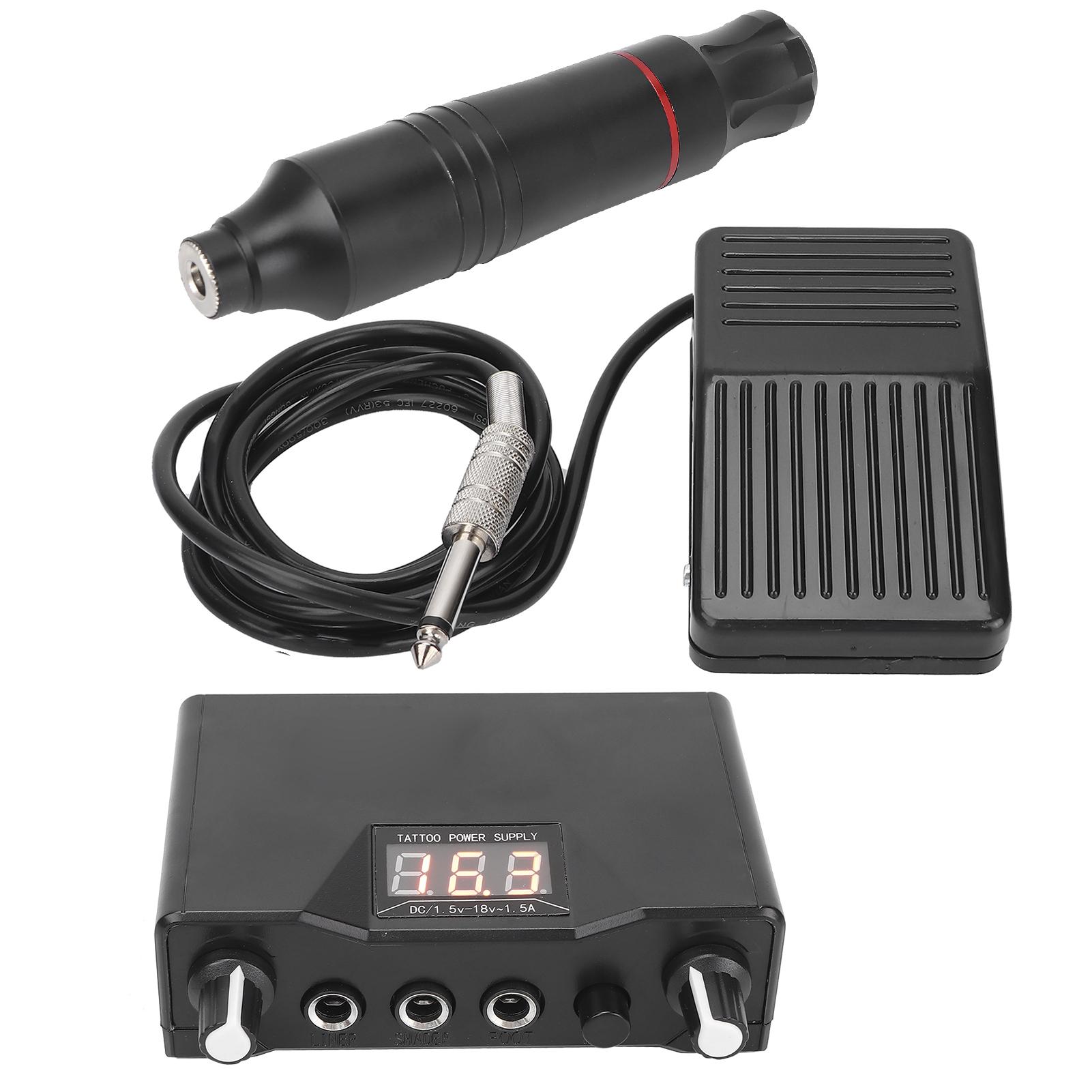 

Профессиональный набор для татуировки с ручкой и блоком питания для тату-машинки, черный EU Plug