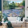 Monet Water Lilies Tapestry Green Floral Plant Tapestries Aesthetic Monet Wall Art Posters Nature Flower Garden Landscape Small