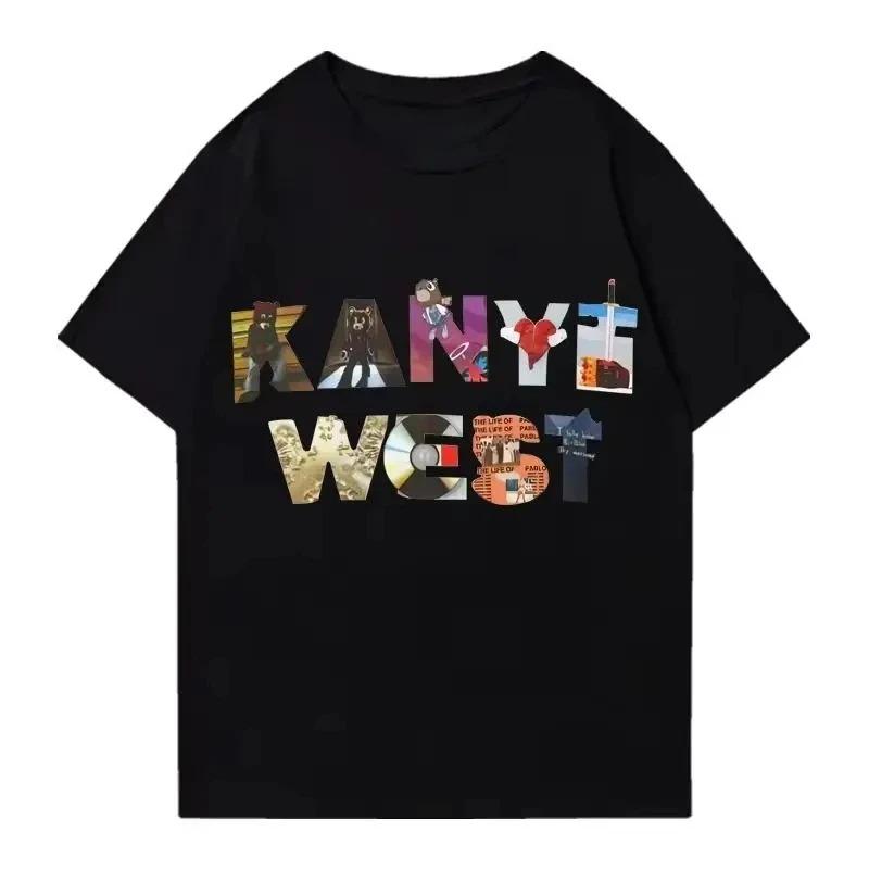 

Y2K HipHop TShirt Kanye West Album TShirt Harajuku Fashion Printed Top Vintage Street Style Unisex Short Sleeve Tshirts S