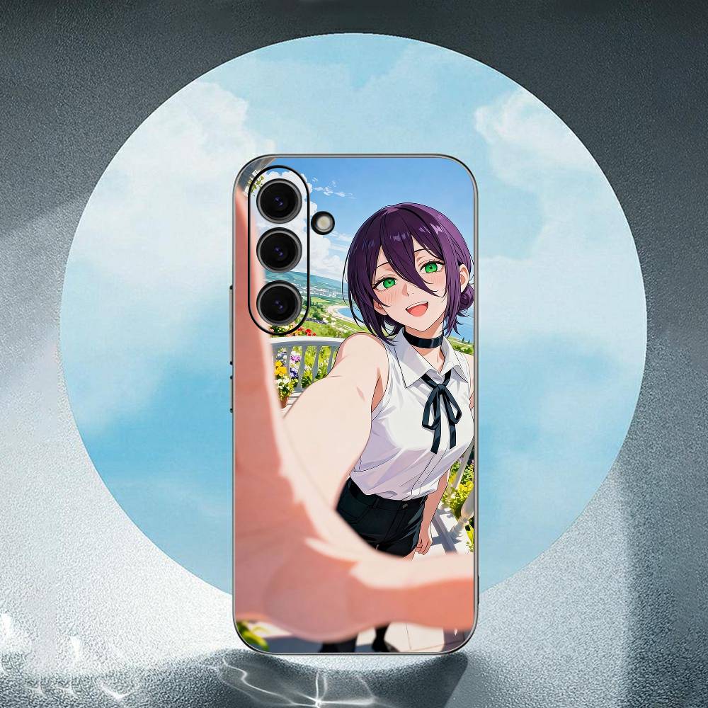 Chainsaw Man Reze For Samsung Galaxy S25 S24 S23 Ultra S22 S21 Plus S20 Black Soft Silicone Protective Case