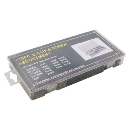 Winova U-Nut Screw Kit, U-Clips, Fairing Fixing Tool for Motorcycles and Automobiles, 170-Piece Set with Storage Case