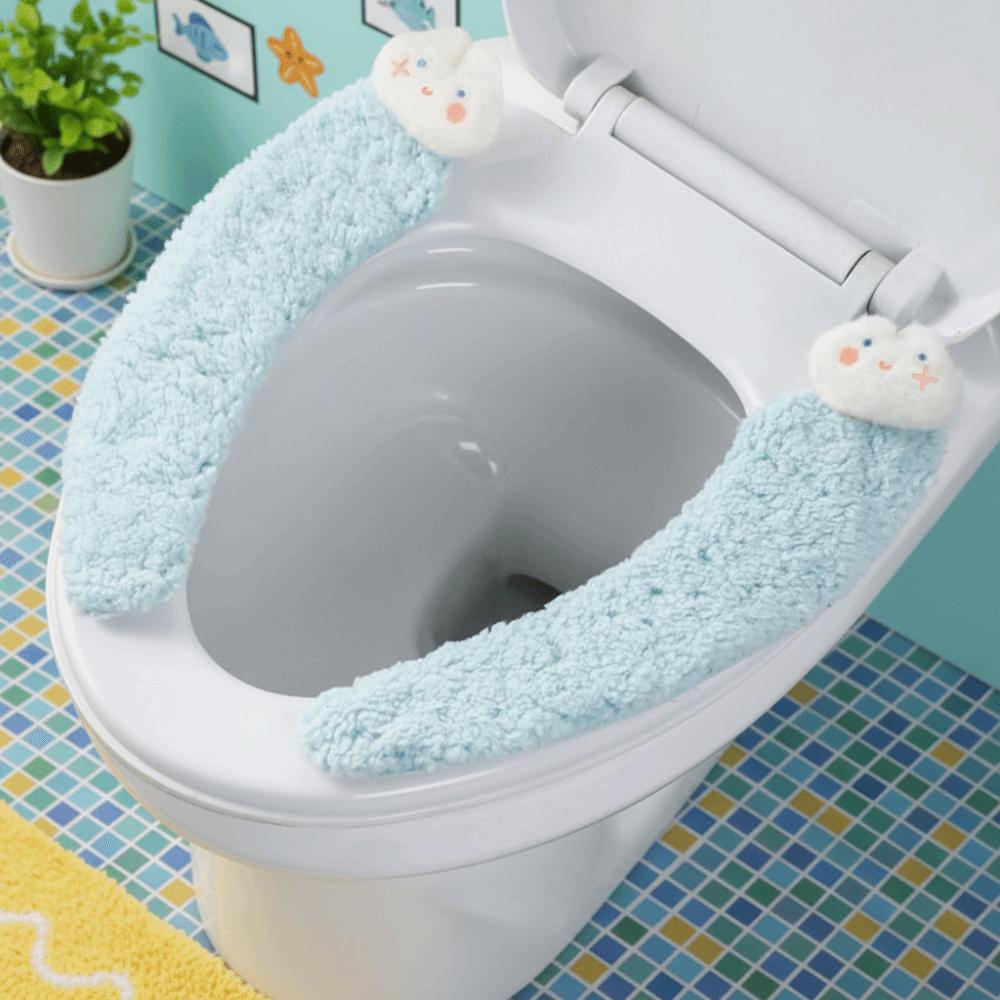Adhesive Adhesive Toilet Mat Comfortable Cartoon Rabbit Toilet Mat Lamb Fleece Toilet Mat Home Use