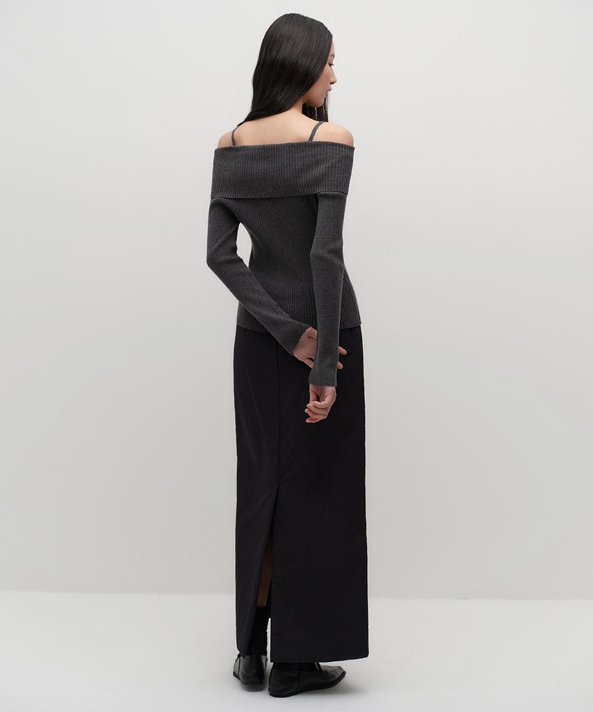 Musinsa Standard Woman Women'S Padded Maxi Skirt [Black]