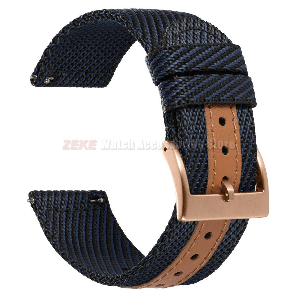 Cinturino Orologio in Tela di Nylon a Rilascio Rapido 18mm 20mm 22mm per Uomo Donna Morbido Intrecciato Cinturino per Orologio Sportivo per Samsung Smartwatch Cinturino da Polso