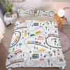Cartoon Car bedding set Truck Excavator Duvet Cover Set Large Colorful Car Bedding for Toddlers Kids Teens King Size Quilt Cover
