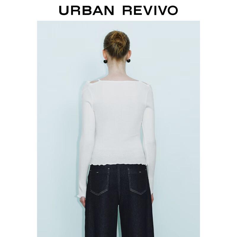 UR Dámský pletený svetr s dlouhým rukávem a odhalenými rameny