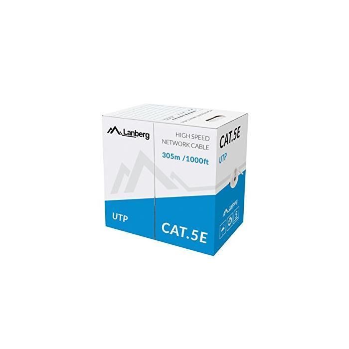 Câble Réseau Cat5e UTP AWG 24 CCA 305M - Blanc - Câble réseau - UTP - 305M - AWG 24 CCA