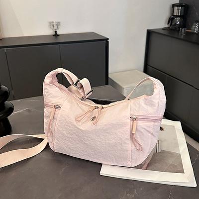 Fashion canvas bag women s commute messenger bag casual versatile travel dumpling bag розовый