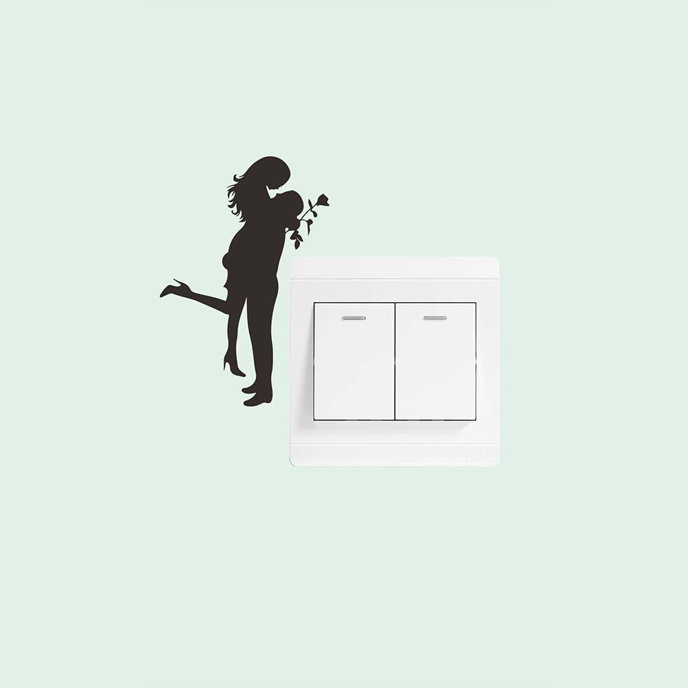 A Couple In Love Embrace The Bedroom Living Room Entrance Switch and Stick Home Beautification and Decoration Wall Stickers