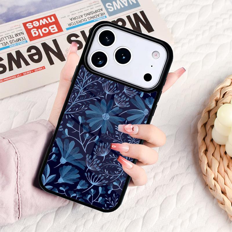 Retro Flower Leaves Graffiti Phone Case For IPhone 17 16e 15 14 13 12 11 Pro Max Air Mini Soft Protective Cover