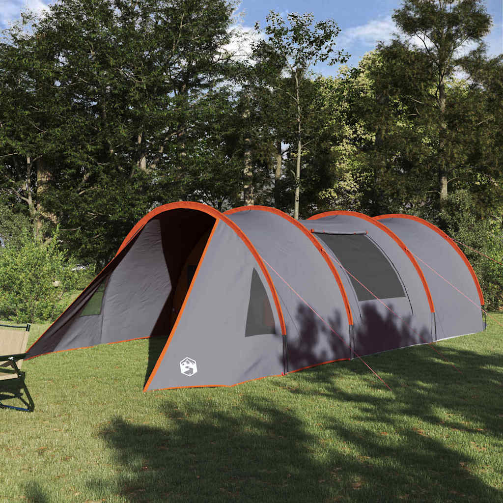 4-Personen Tunnelzelt Grau und Orange 778 x 356 x 210 cm