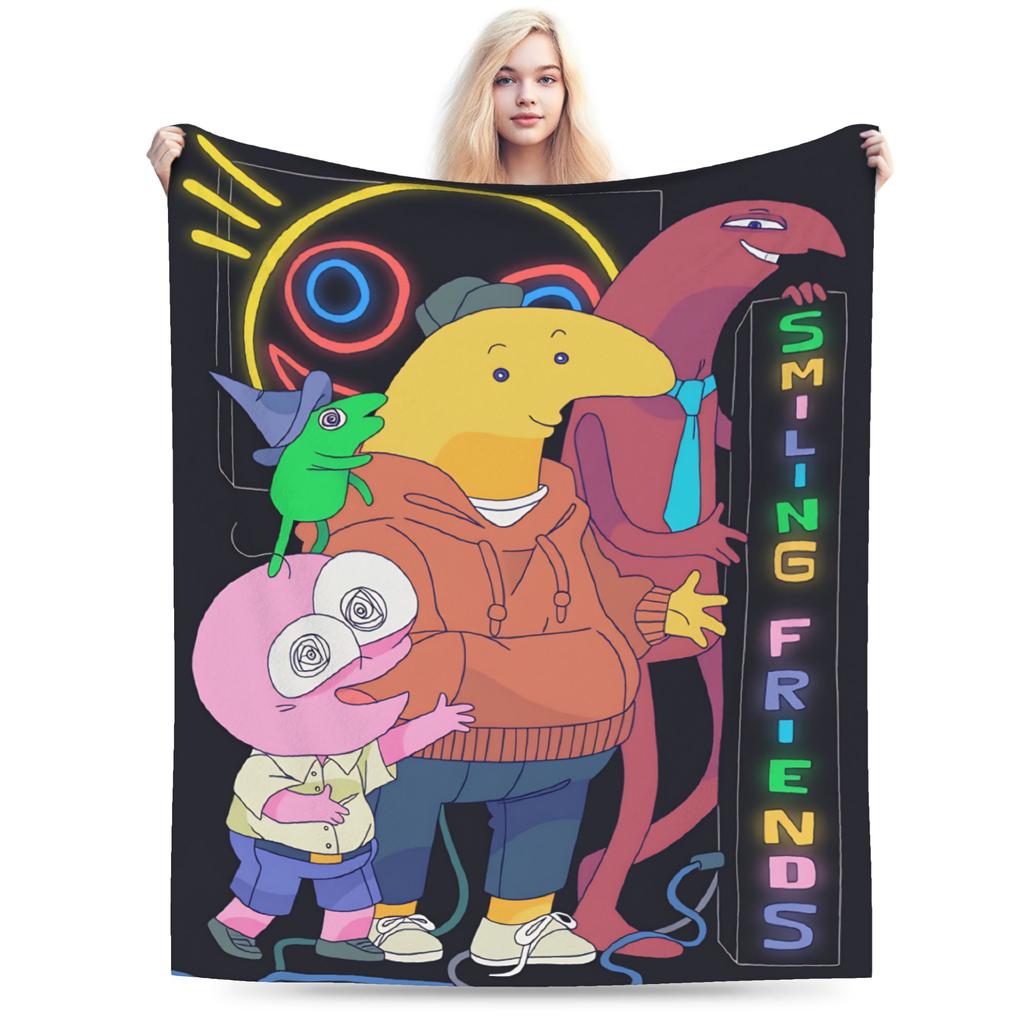 Smiling Friends Pim And Charlie Blanket Quality Super Warm Bedding Throws Winter Kids Adult Couch Chair Sofa Bed Bedspread