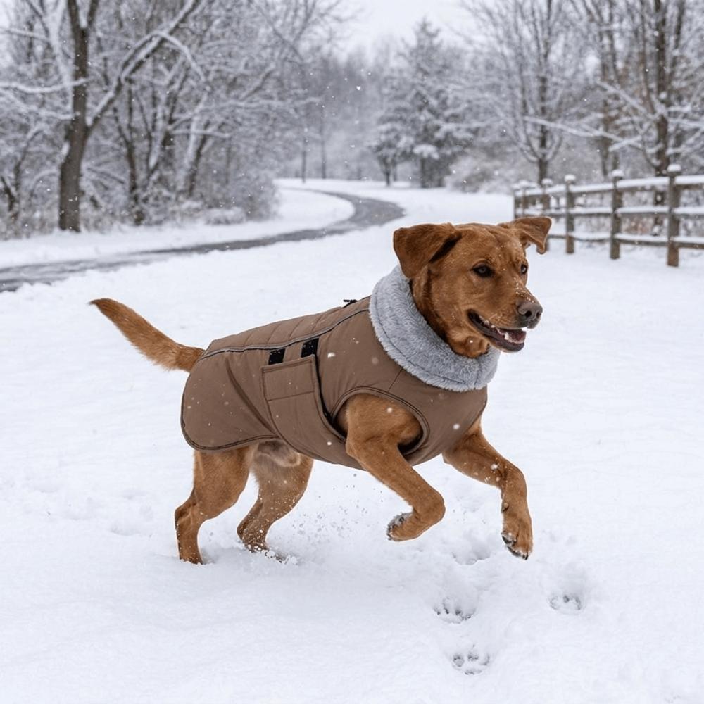 Windproof Dog Vest Jacket Warm Dog Ski Suit Padded Pet Coat Dog Windbreaker  Cold Weather