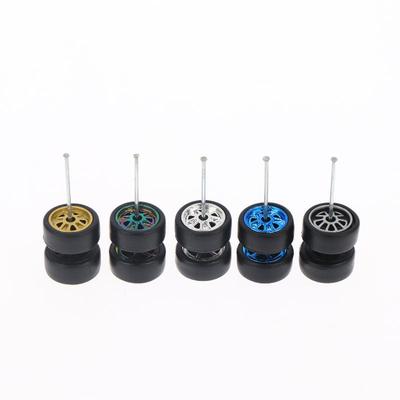 1 Set Diy Accessories 1/64 Model Wheels With Slicks Rubber Tires For Toy Model Petal Wheel Diecast Cars Refiting Parts