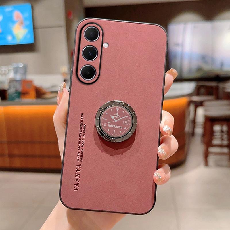 

Роскошный кожаный матовый защитный чехол для объектива Samsung S25 Ultra S24 S23 S22 S21 A16 A06 A55 A15 A14 A35 держатель кольца ударопрочный тонкий мягкий чехол для телефона Samsung S23 Plus вино красного