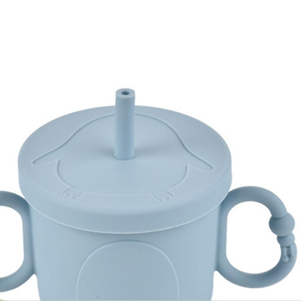 Portable Toddler Sippy Cups Silicone Toddlers Straw Water Bottle  Toddlers Learning Drinkware