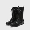 Fashion Low Heel Single Boots Autumn New Round Toe Spliced Front Lace-Up Side Zipper Anti-Slip Wear-Resistant Mid-Tumble Boots