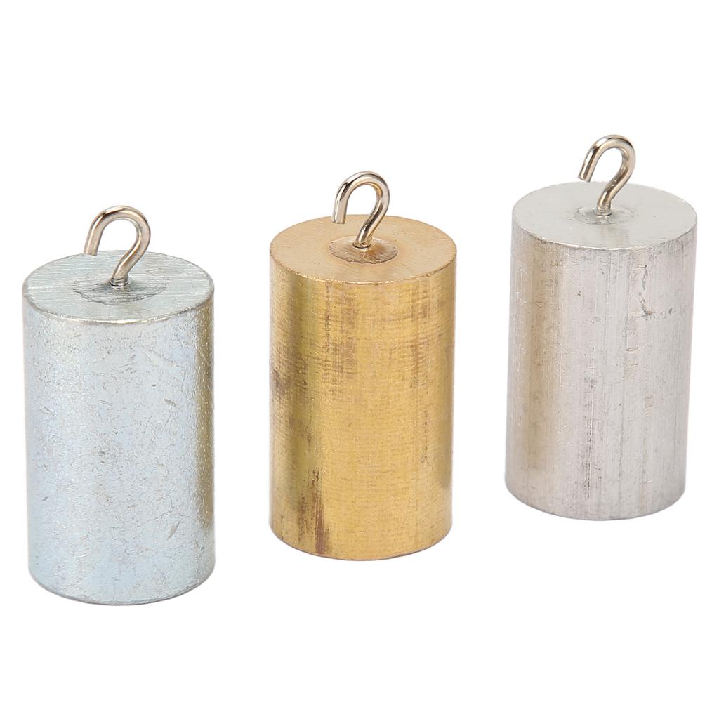 3Pcs Metal Density Blocks Copper Iron Aluminium Cylinder Style Metal Cylinders Set for Density Investigation Experiment