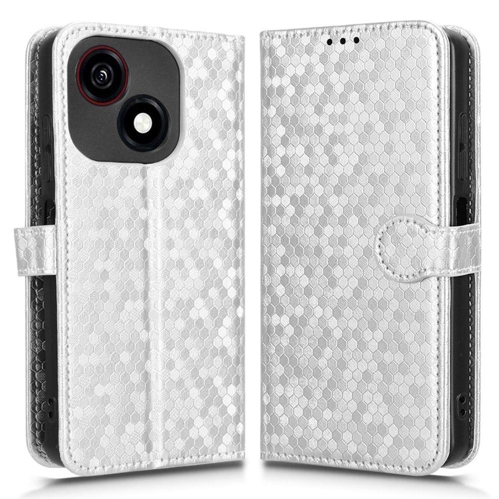 Pro ZTE Blade A35e Z2466 Peněženkové pouzdro Vzor teček Ražba PU kůže Kryt na telefon