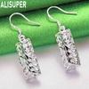 925 Sterling Silver Vintage Embossed Scroll Pattern Earrings - Fashionable Banquet Jewelry