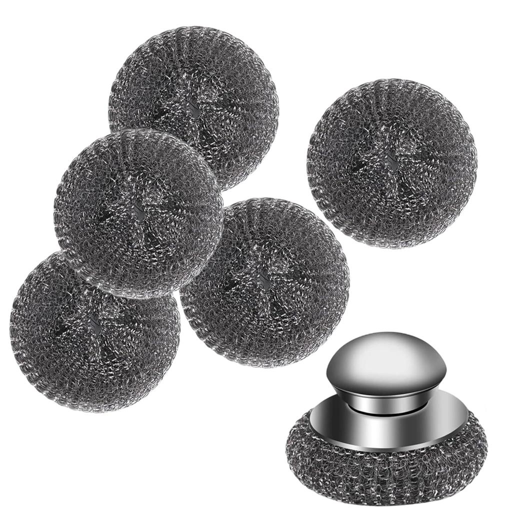 Heavy Duty Steel Wool Scrubber Scouring Pad for Cleaning Sinks, Cookware, and Kitchen Surfaces Cleaning Pad 1set