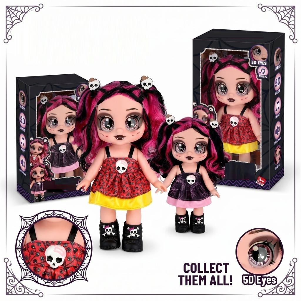 Collectible Doll with 3D Eyes and Music Feature Soft Vinyl Body Detailed Outfit and Accessories Suitable for Ages 3 and Up