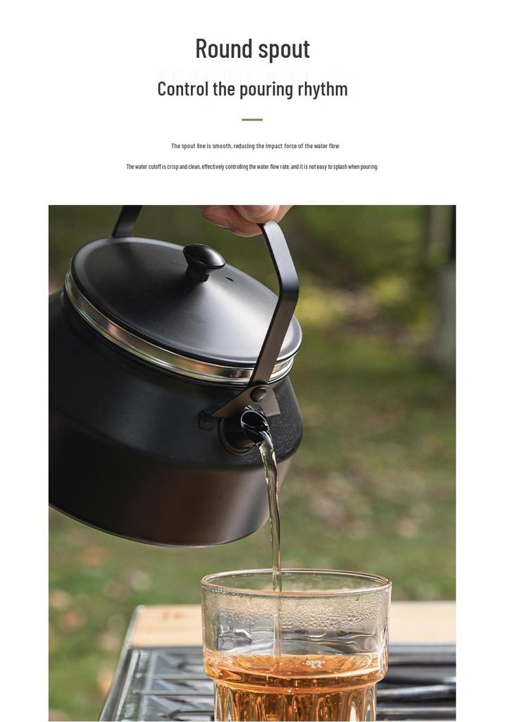 Koman BKSW-1 Portable Stainless Steel Camping Kettle and Tea Infuser for Outdoor Cooking and Boiling Water